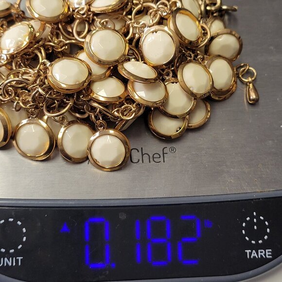 White Choker Gold Tone Resin Pendant Fashion Bib Statement Necklace - Picture 10 of 10